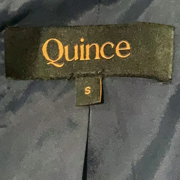 Quince Stretch Crepe Classic Timeless Belted Trench Coat Navy Small - Picture 8 of 10